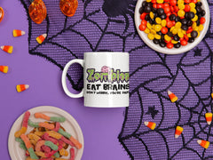 Zombies Eat Brains Don't Worry Your Safe Zombie Mugs, Funny Halloween Mug, Fathers Day, Funny Halloween Mugs, Funny Coffee Mugs