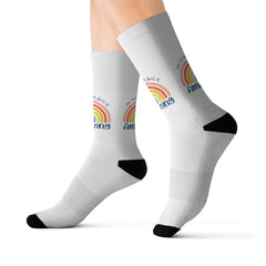Personalised You are nothing short of amazing... pastel rainbow Quote Socks - Socks - Gift Socks - Sublimation Socks
