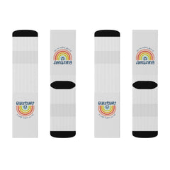Personalised You are nothing short of amazing... pastel rainbow Quote Socks - Socks - Gift Socks - Sublimation Socks