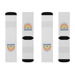 Personalised You are nothing short of amazing... pastel rainbow Quote Socks - Socks - Gift Socks - Sublimation Socks