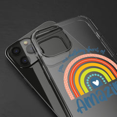 Personalised You are nothing short of amazing... pastel rainbow Quote Phone case - Coffee Phone case - Gift Phone case - Clear case