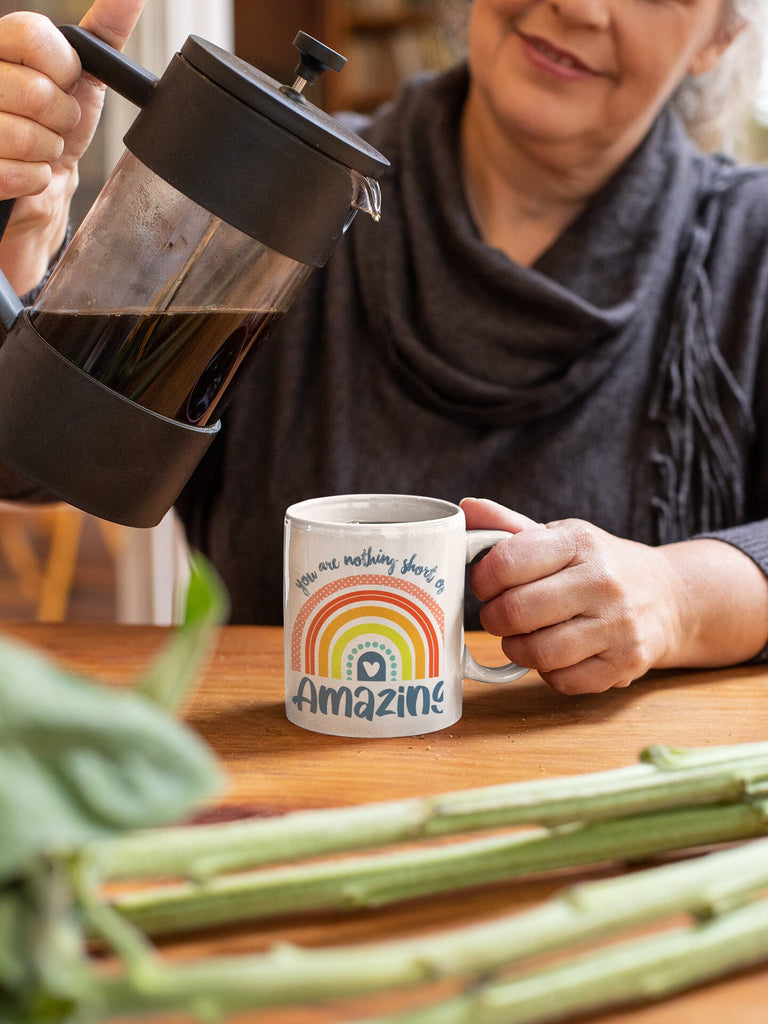 Personalised You are nothing short of amazing... pastel rainbow Quote Mug - Coffee Mug - Gift Mug - Cup Mug 11oz