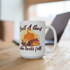 Just A Girl Who Loves Fall Mug, Fall Time Mug, Funny Coffee Mug, Boots Coffee Autumn Mug, Halloween Gift, Gift For Friend, Pumpkin