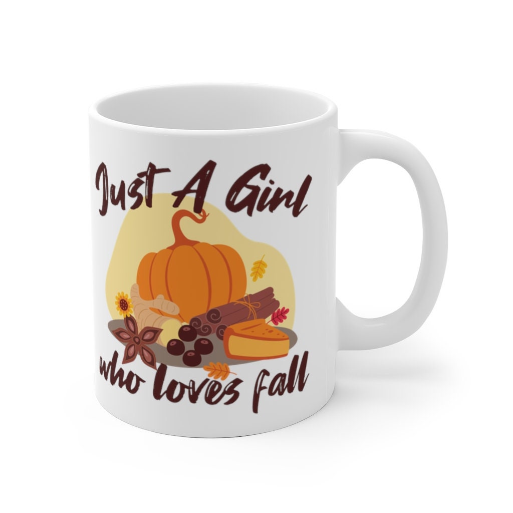 Just A Girl Who Loves Fall Mug, Fall Time Mug, Funny Coffee Mug, Boots Coffee Autumn Mug, Halloween Gift, Gift For Friend, Pumpkin
