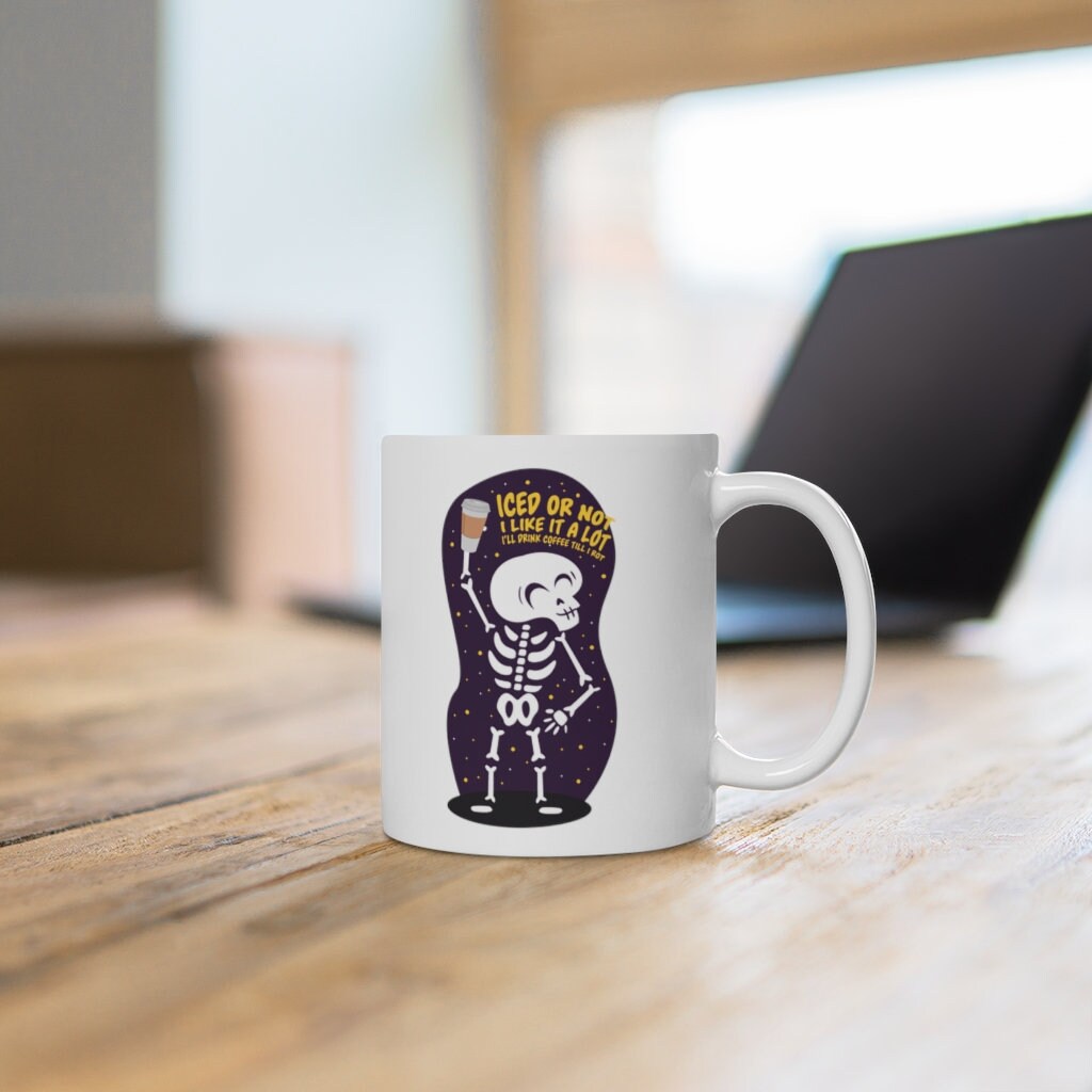 Skeleton Mug, Halloween Gift, Personalized Mug, Halloween, Coffee Skull, 11 oz Mug, Halloween Home Mug