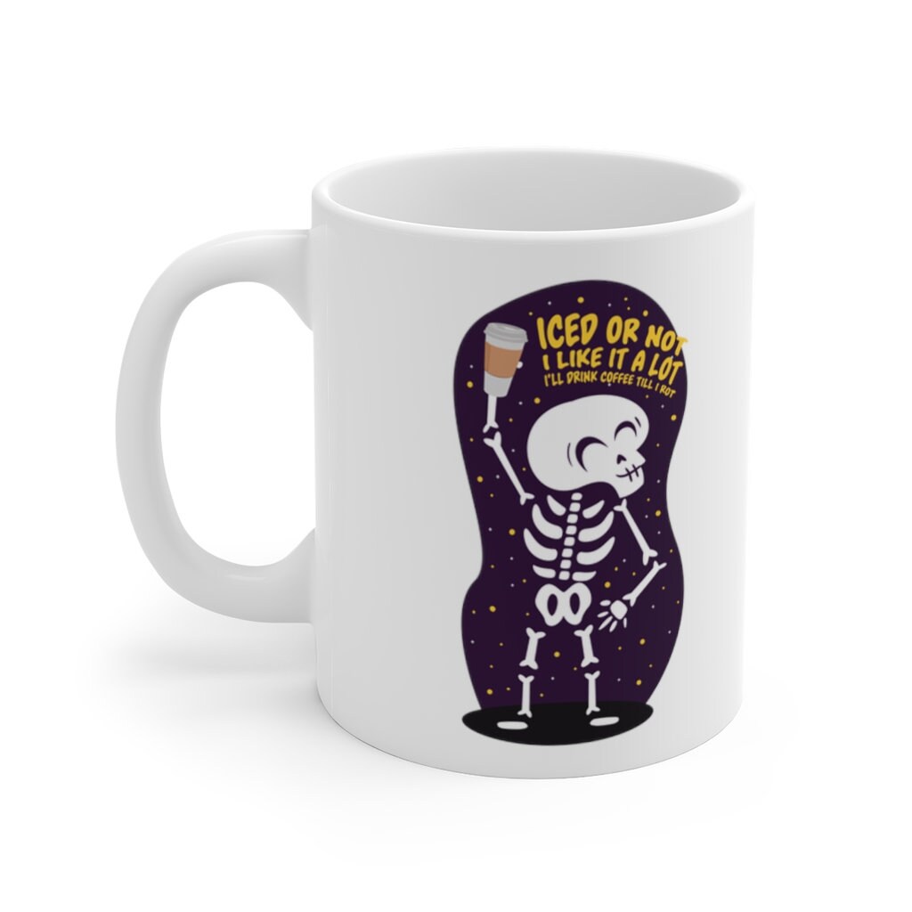 Skeleton Mug, Halloween Gift, Personalized Mug, Halloween, Coffee Skull, 11 oz Mug, Halloween Home Mug