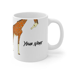Giraffe Gift - Mug Personalized with Name - Cute Coffee Mug - Giraffe Lover Present - Birthday Gift Idea - Smooth Printed Design Mug 11oz
