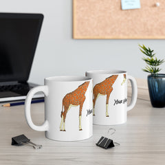 Giraffe Gift - Mug Personalized with Name - Cute Coffee Mug - Giraffe Lover Present - Birthday Gift Idea - Smooth Printed Design Mug 11oz