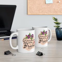 Grandparents of the Bride Gift - Personalized Wedding Mug Set- Ceramic Coffee Cups Available in Two Sizes Mug 11oz