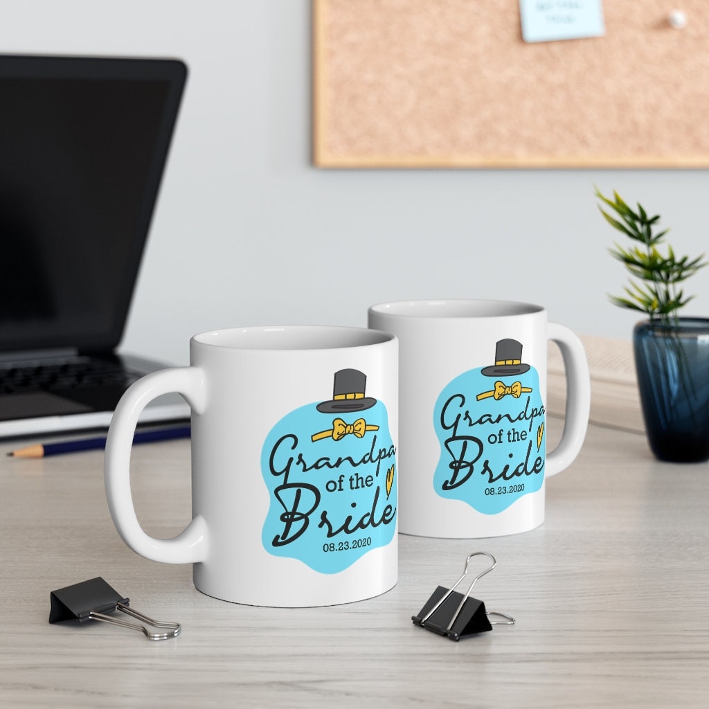 Grandparents of the Bride Gift - Personalized Wedding Mug Set- Ceramic Coffee Cups Available in Two Sizes Mug 11oz