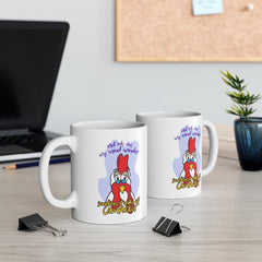 Chicken Mug - Funny Coffee Mug - Birthday Gift for Coworker - Smooth Printed Design on Both Sides - Dishwasher and Microwave Safe Mug 11oz