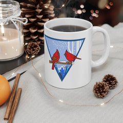 Cardinal Garden Mug  - Seasonal Yard Decor - Print on Front Side Mug 11oz