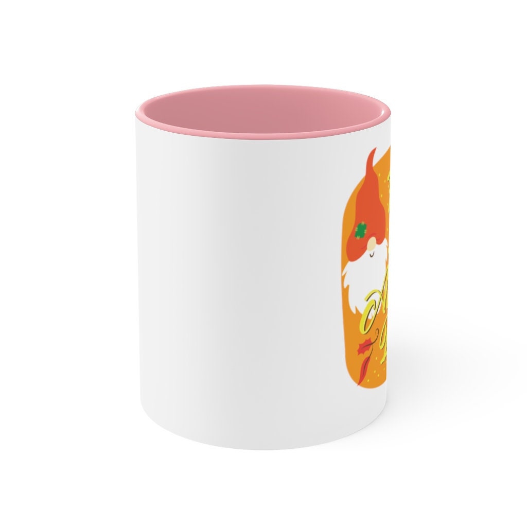 Fall Gnome Accent Mug with Straw - Autumn Travel Cup - Fall Gifts for Her - Smooth Printed Design on Both Sides