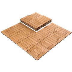 12" x 12" Wood Interlocking Deck Tile They Can be Applied to The Deck, Poolside, Balcony, Gazebo, Greenhouse