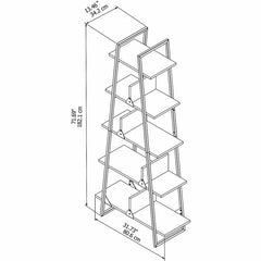 Edgerton 71.85'' H x 31.73'' W Metal Ladder Bookcase  Its A-shaped steel frame pairs with manufactured wood elements for an industrial