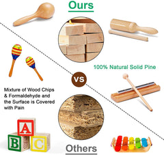 Wooden Toddler Musical Instruments For Kids Preschool Educational Toy With Storage Bag