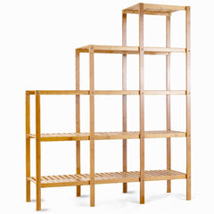 Multifunctional Bamboo Shelf Display Organizer