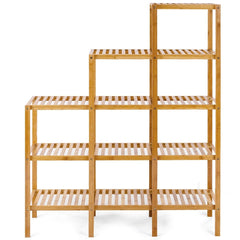 Multifunctional Bamboo Shelf Display Organizer