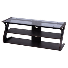 3-Tier Tempered Glass Top Media Console TV Stand