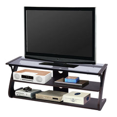 3-Tier Tempered Glass Top Media Console TV Stand