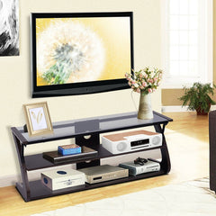 3-Tier Tempered Glass Top Media Console TV Stand