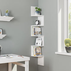 White Corner Bookcase 17 Stories Corner Wall Shelf Offers Ample Space for your Household Items and Decorative