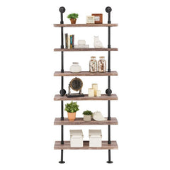 6 Shelf Bookcases Open Frame Six Tiers of Shelf Space for Displaying a Book Collection, Framed Photos