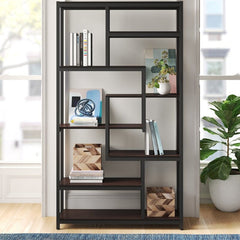 Vintage Black Steel Geometric Bookcase Freestanding Geometric Bookcase Offers a Generous Amount of Storage Space for your Home