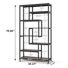 Vintage Black Steel Geometric Bookcase Freestanding Geometric Bookcase Offers a Generous Amount of Storage Space for your Home