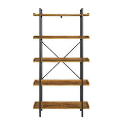 Barnwood Iron Etagere Bookcase  5-Shelf Urban Pipe Bookcase is Perfect for any Home Office, Hallway, Living Room, or Bedroom