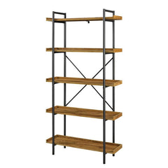 Barnwood Iron Etagere Bookcase  5-Shelf Urban Pipe Bookcase is Perfect for any Home Office, Hallway, Living Room, or Bedroom