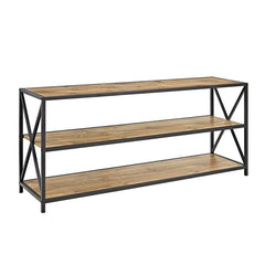 Barnwood Etagere Bookcase Three Shelves Perfect for Tucking Away Accessories in the Foyer or Displaying Potted Plants and Family Photos