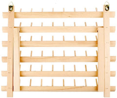 Wooden Thread Holder Sewing and Embroidery Thread Rack and Organizer Thread Rack for Sewing with Hanging Hooks 60-Spool