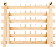 Wooden Thread Holder Sewing and Embroidery Thread Rack and Organizer Thread Rack for Sewing with Hanging Hooks 60-Spool