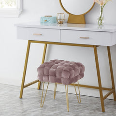 Velvet Tufted Square Cocktail Ottoman Comfortable Seat. This Ottoman is Both Soft and Stylish Perfect Addition to any Room