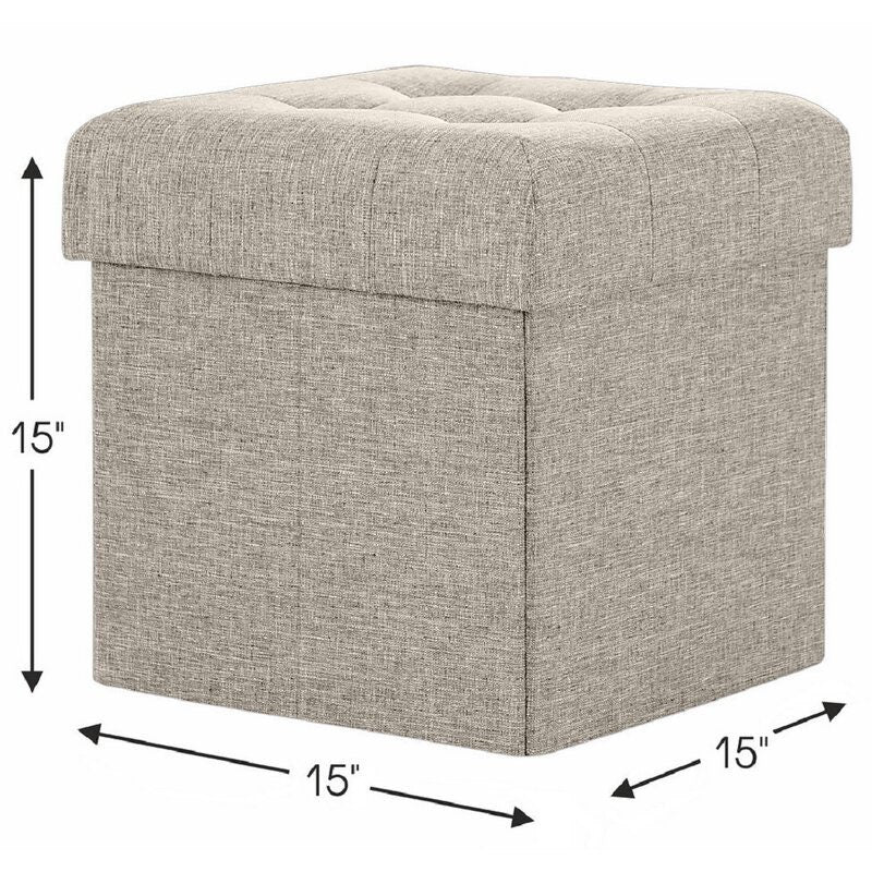 Beige Tufted Square Ottoman with Storage Relaxing to Providing Spare Seating When Entertaining Guests with Hidden Storage Space