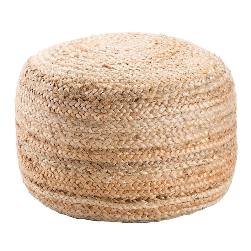 Round Pouf Ottoman Organic Accent To Any Space Seating, a Side Table or Coffee Table, or a Footrest