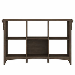 Ash Brown Cube Bookcase Provides a Place To Put Framed Family Photos, Potted Plants Six Open Compartments for Display Space