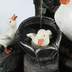 Resin Duck Family Patio Fountain your Outdoor Living Area with this Family of Ducks Taking a Bath in your Patio Fountain