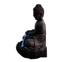Resin Meditating Buddha Fountain with LED Light Meditating Buddha Fountain is Perfect for your Home or Garden