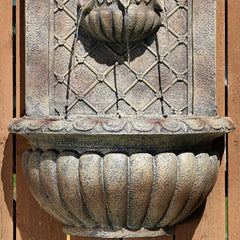 Light Tan Polystone Wall Fountain is Made with a Lightweight Yet Durable Polystone