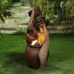 Four Pot Tiered Patio Fountain Impressive Addition to your Home. The Sound and Sight of Bubbling Water