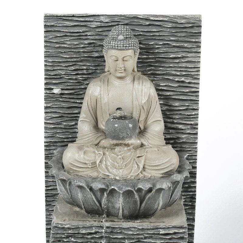 Buddha with Pedestal Patio Fountain with LED Light Perfect to your Outdoor Living area with this Gorgeous Buddha Patio Fountain