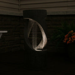 Resin Fountain with Light This Outdoor Fountain Adds a Bold, Contemporary Look to any Garden, Patio, or Backyard