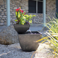 Polystone Fountain Add a Touch of Beauty and a Splash of Life To Any Room Polystone Fountain Water Feature, Planter, and Eye-Catching Decor