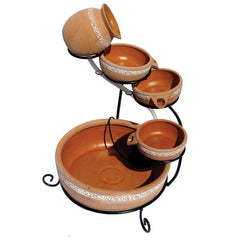 Pottery Solar Fountain Perfect Fountain for Small Outdoor Spaces Unique Touch to your Balcony, Garden or Patio