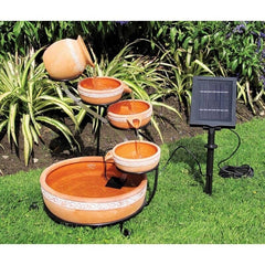 Pottery Solar Fountain Perfect Fountain for Small Outdoor Spaces Unique Touch to your Balcony, Garden or Patio