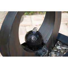 Metal Fountain with Light Geometric Form Creates a Modern, Abstract Look for your Contemporary Backyard