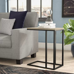 Chesser End Table Crafted of solid and manufactured wood in a stylish woodgrain finish for a reclaimed look, the tabletop strikes