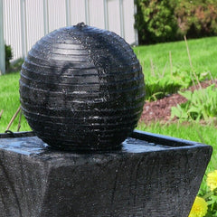 Solar Ball Fountain Your Garden, Patio, Porch Or Deck. The Water Gracefully Flows From The Top Of The Ball Down